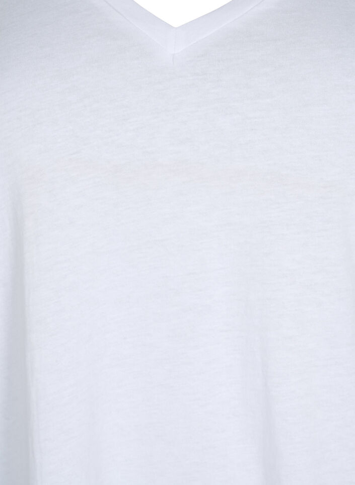 2er-Pack T-Shirts mit V-Ausschnitt, Bright White / Black, Packshot image number 2