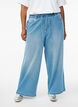 Jeans mit lockerer Passform, elastischem Bund und Tunnelzug, Blau, Model image number 2