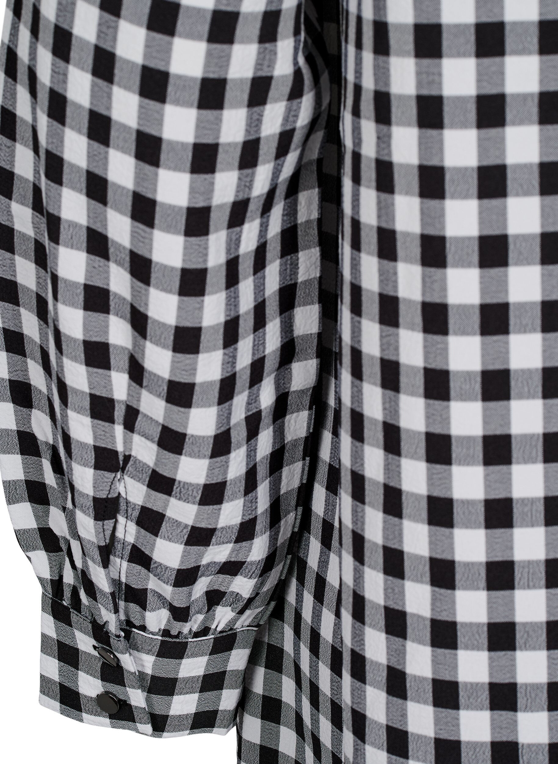 ZizziKarierte Tunika mit V-Ausschnitt, Black/W. Gingham, Packshot image number 3
