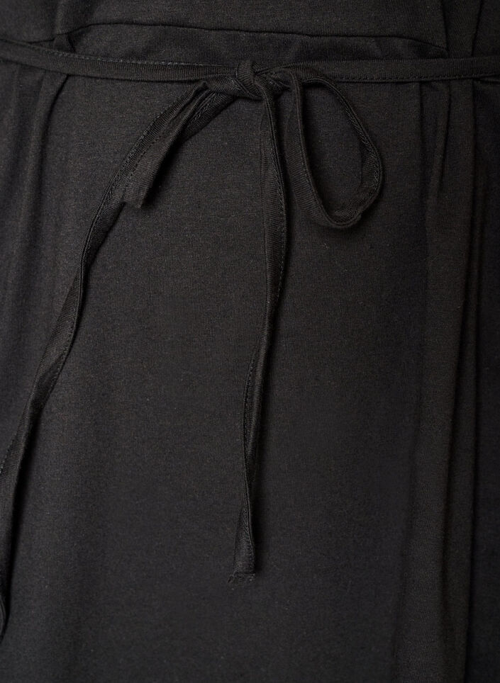 Baumwollkleid mit Broderie-Anglaise-&Auml;rmeln und Bindeg&uuml;rtel, Schwarz, Packshot image number 3