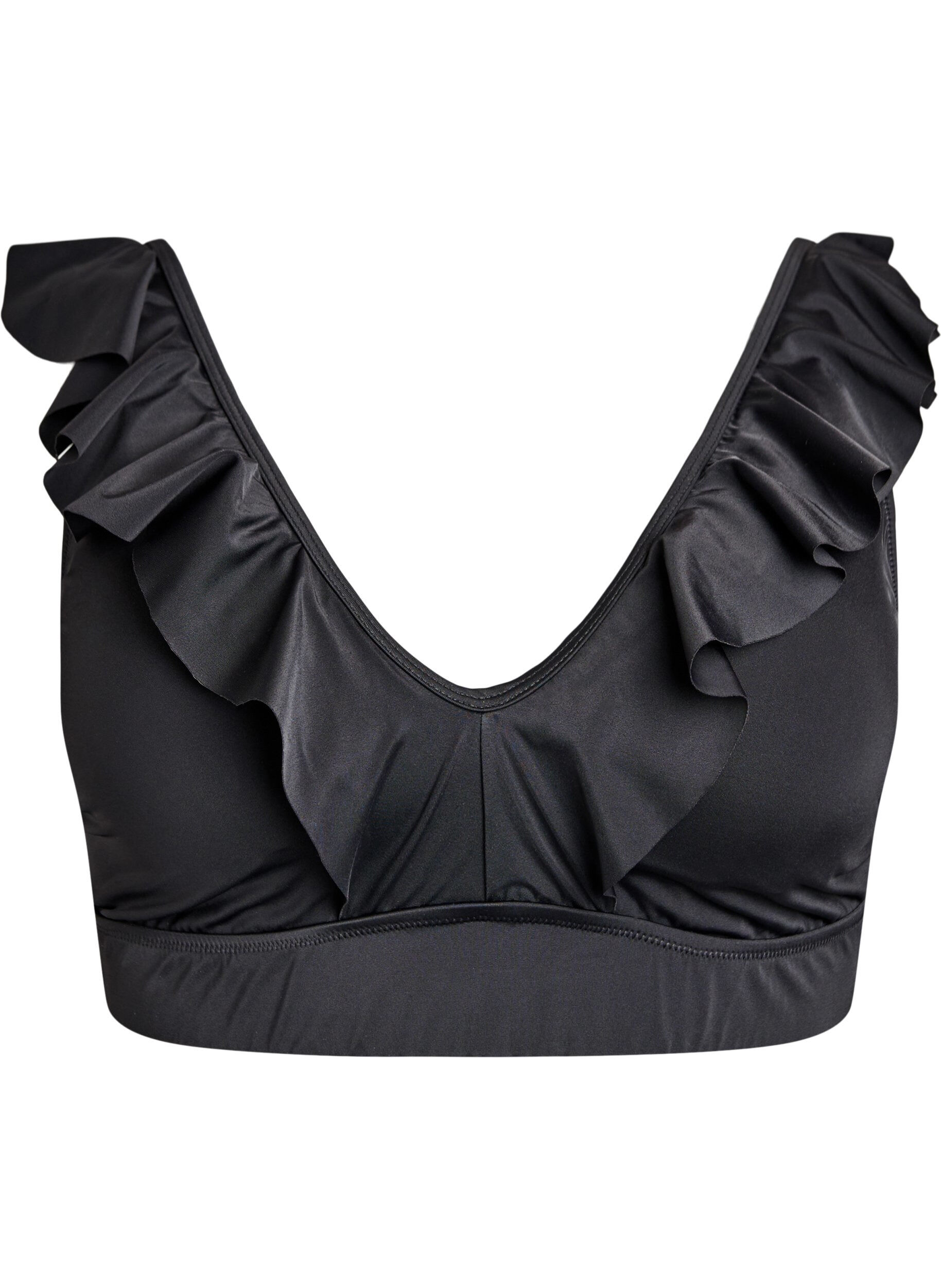 ZizziBikini Top mit R&uuml;schendetails, Schwarz, Packshot image number 0