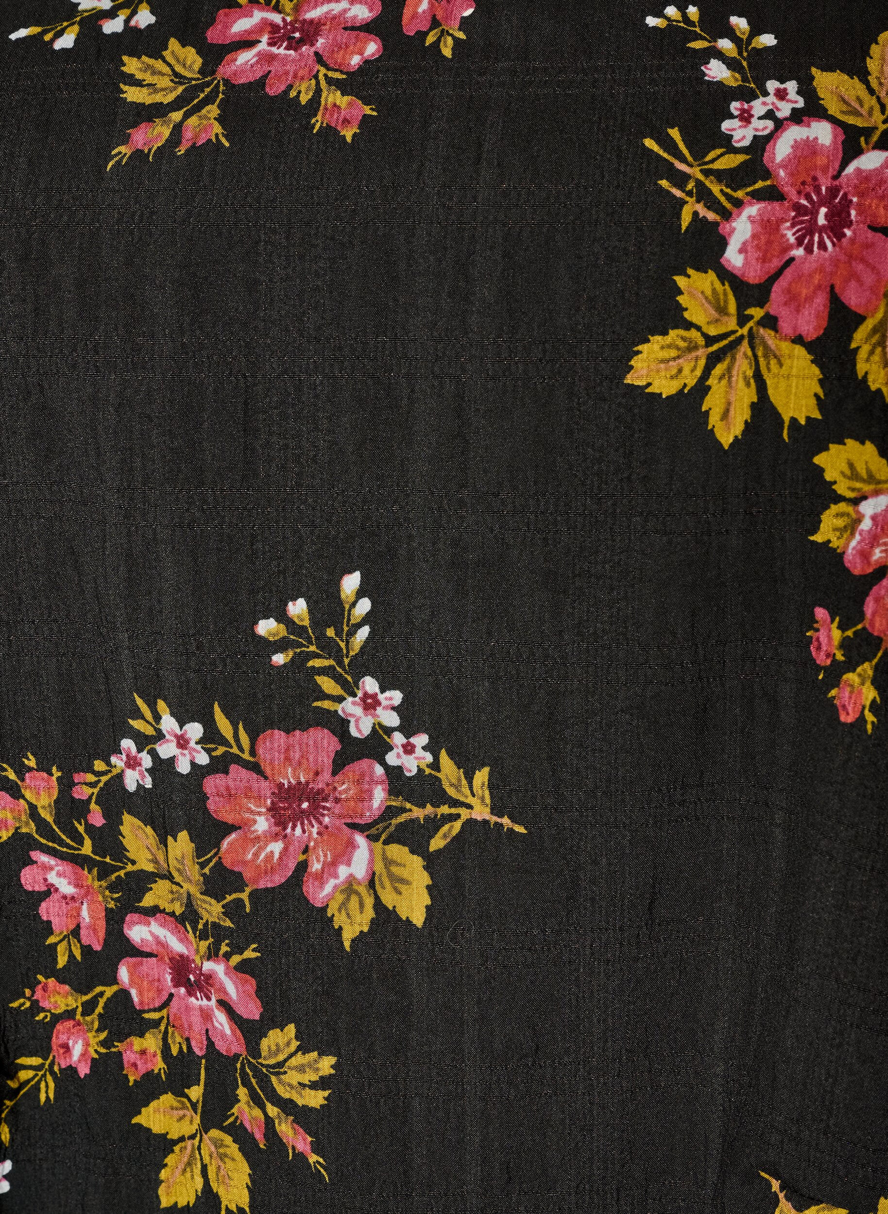ZizziLang&auml;rmelige Bluse mit gebl&uuml;mtem Muster, Schwarz, Packshot image number 2
