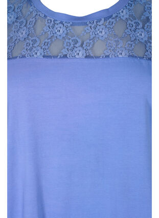 Baumwoll-T-Shirt mit Spitze und kurzen Ärmeln, Persian Jewel, Packshot image number 2