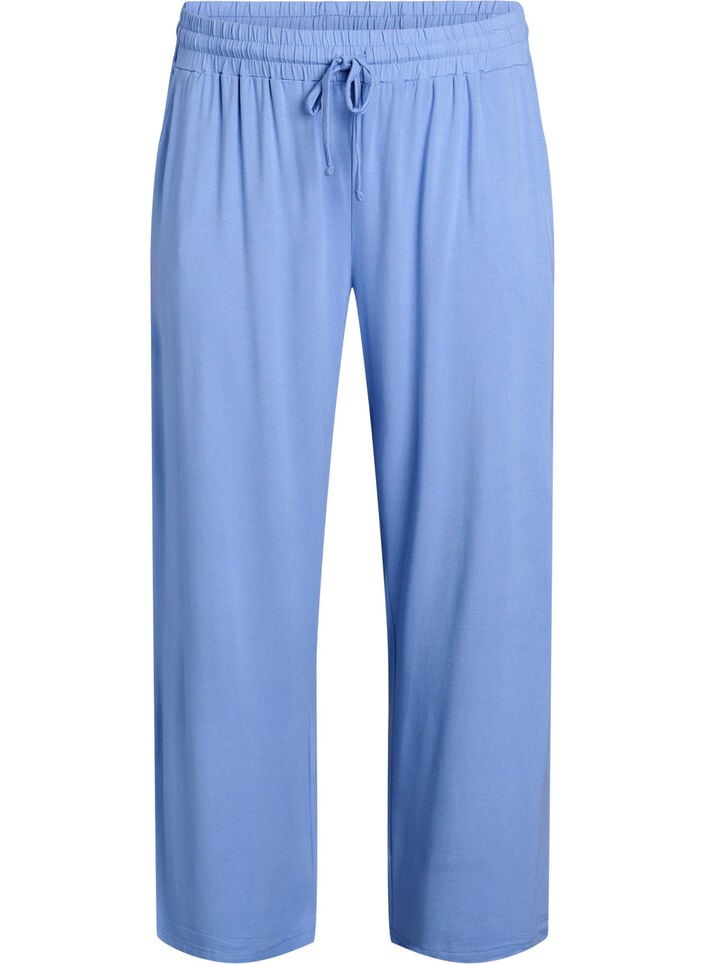Lockere Nachthose aus Viskose-Jersey mit Taschen, Blau, Packshot image number 0