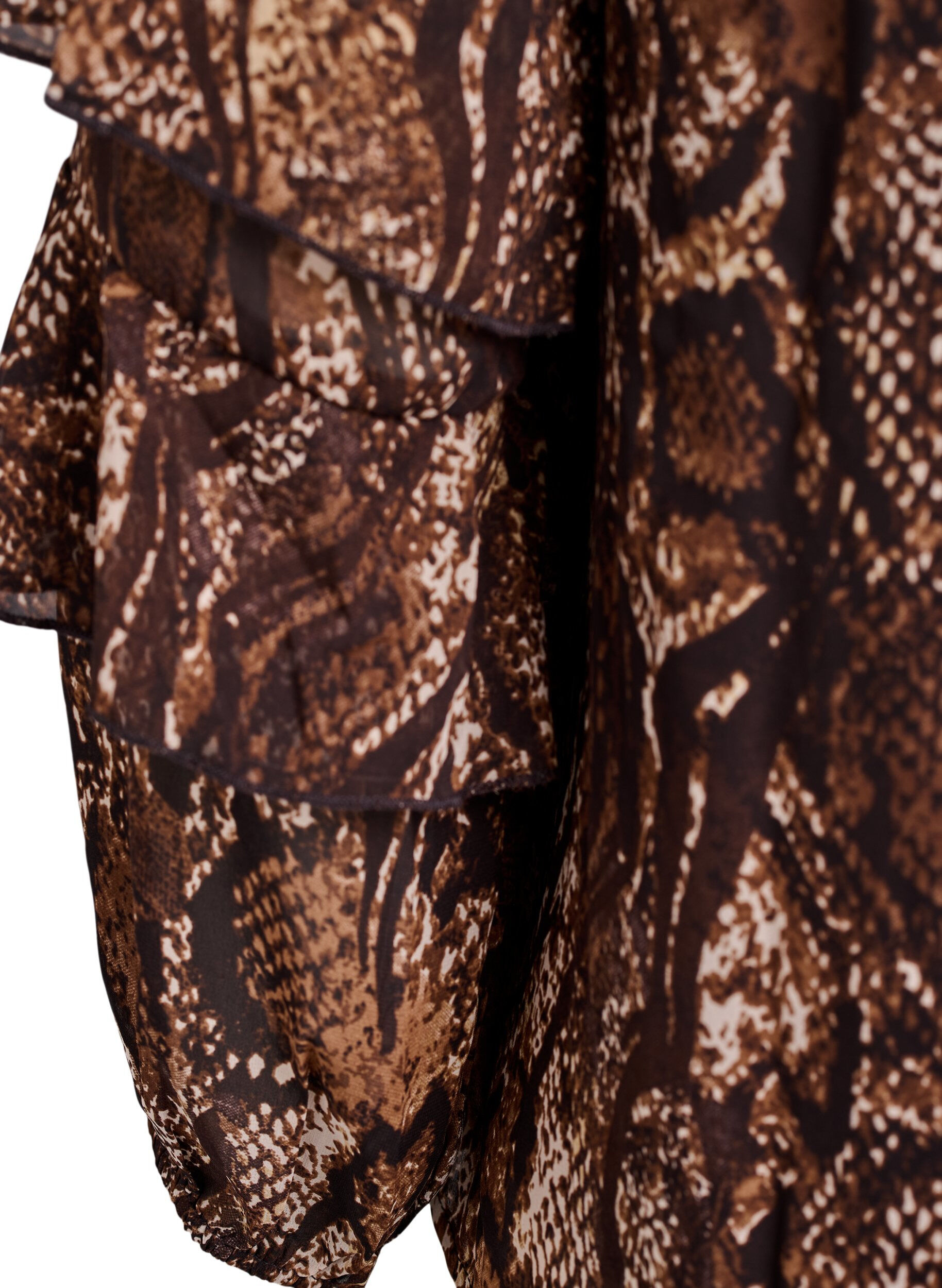 ZizziBluse mit Animal-Print und R&uuml;schen, Braun, Packshot image number 3