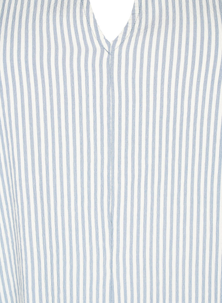 Gestreiftes Kleid mit 3/4-Ärmeln, Blue Stripe, Packshot image number 2
