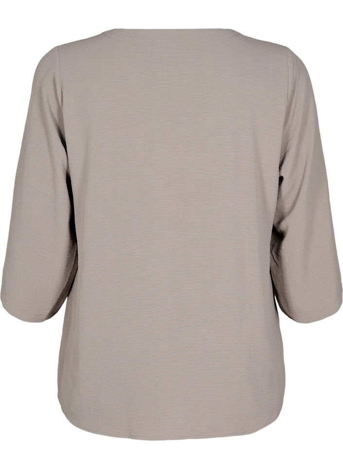 Bluse mit 3/4-&Auml;rmeln, Beige, Packshot image number 1
