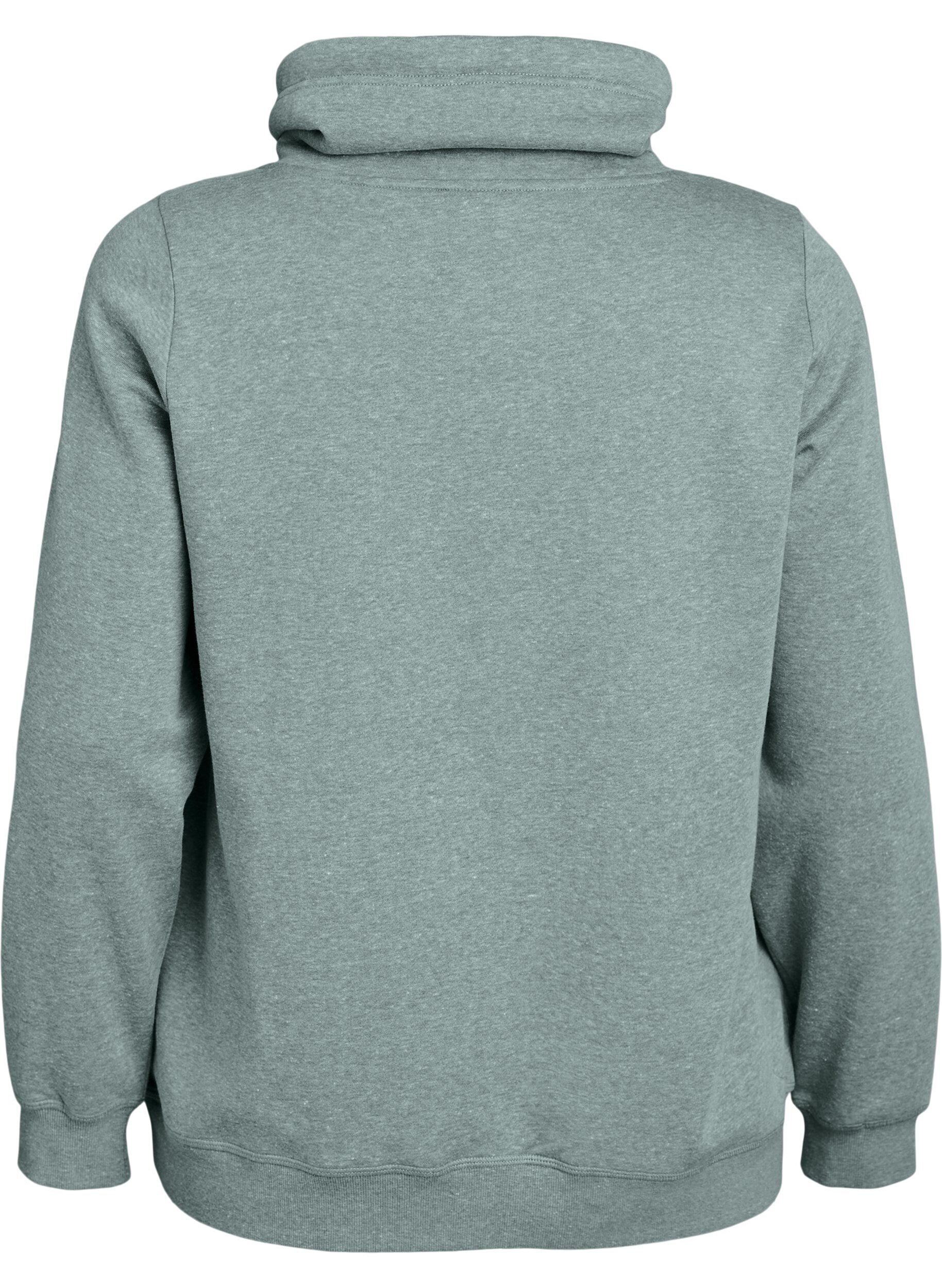 ZizziFLASH - Sweatshirt mit Stehkragen und Taschen, Gr&uuml;n, Packshot image number 1