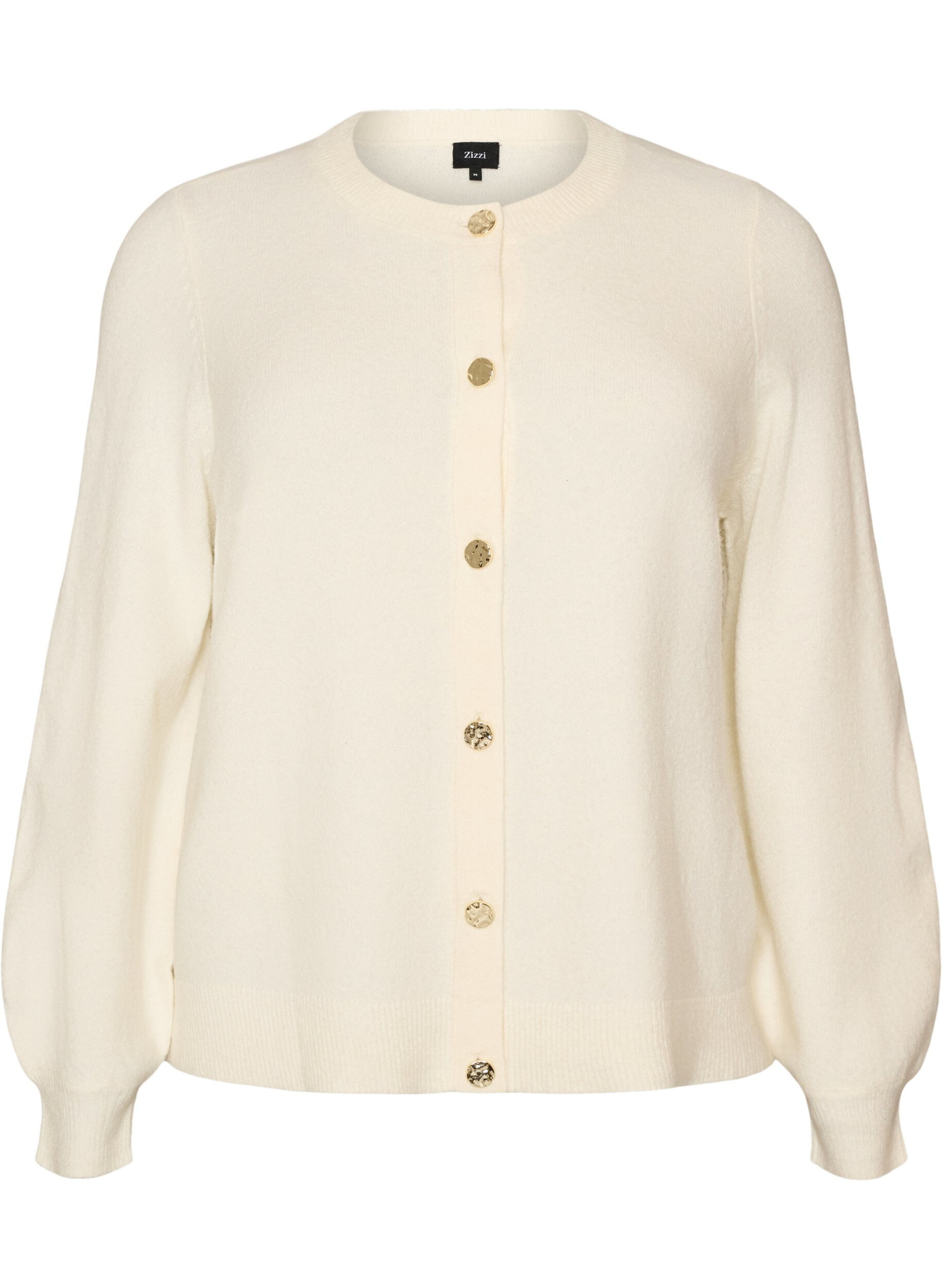 ZizziStrickjacke aus weichem Strick mit goldfarbenen Kn&ouml;pfen, Vanille, Packshot image number 0