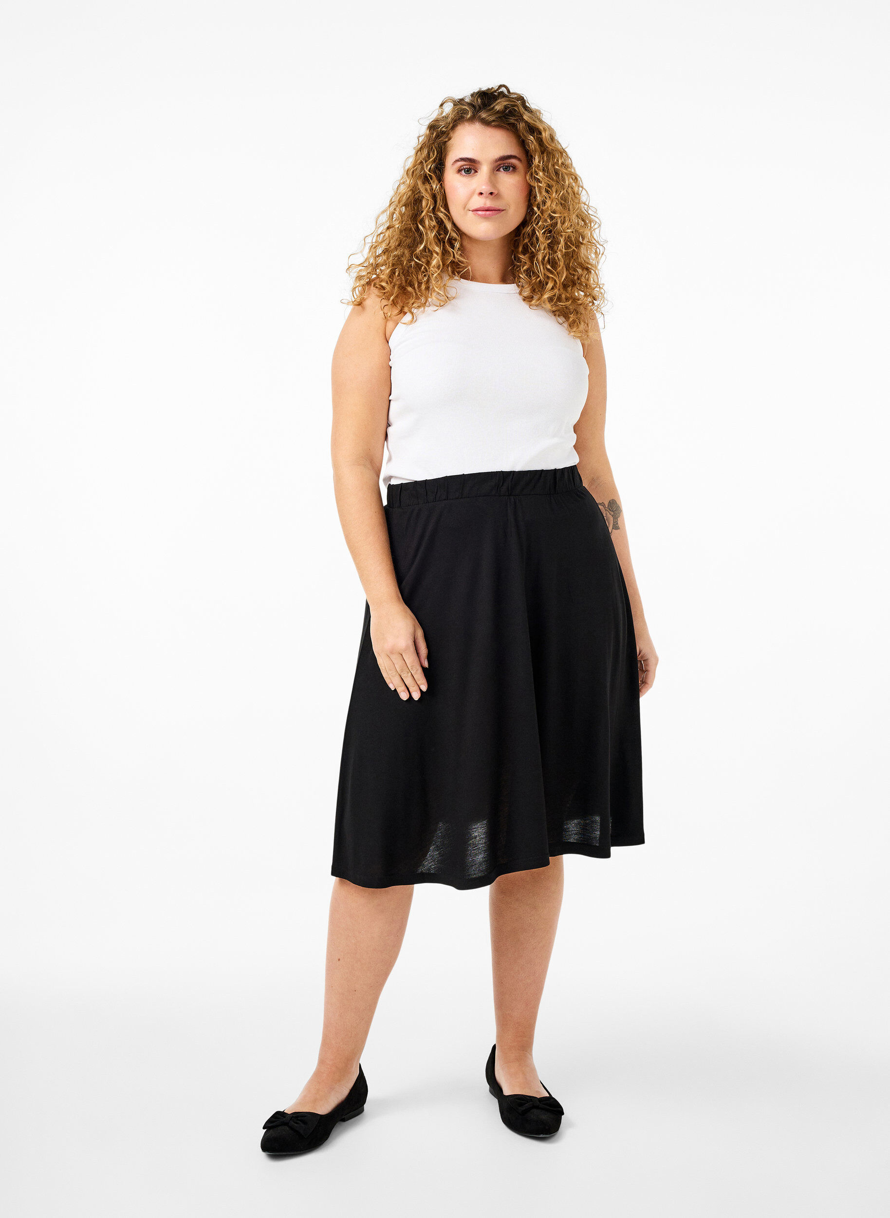 Zizzi2-pack Rock aus Viskose, Schwarz, Model image number 3