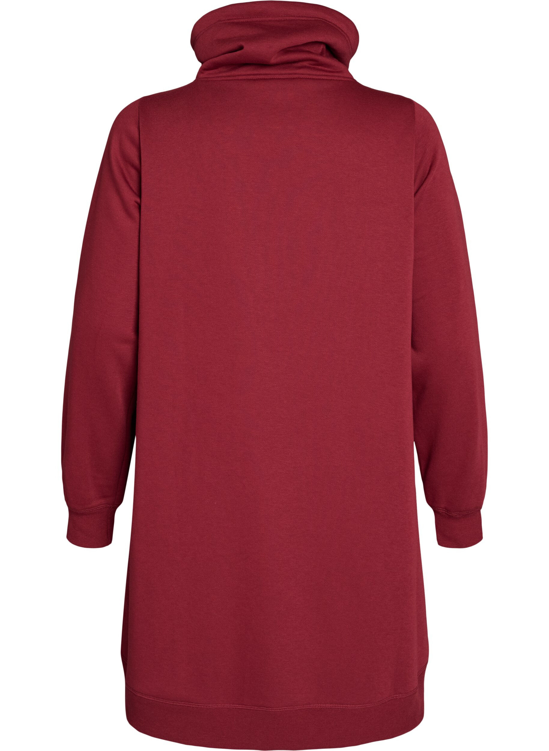 ZizziKurzes Sweatshirtkleid mit Stehkragen und Taschen, Rot, Packshot image number 1