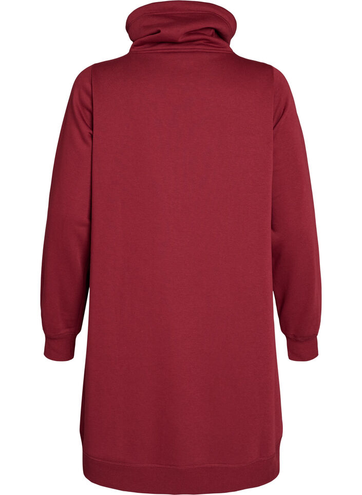 Kurzes Sweatshirtkleid mit Stehkragen und Taschen, Rot, Packshot image number 1