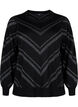 Strickpullover mit Rundhalsausschnitt und Schimmer-Effekt, Black w.S.L.Stripes, Packshot image number 0