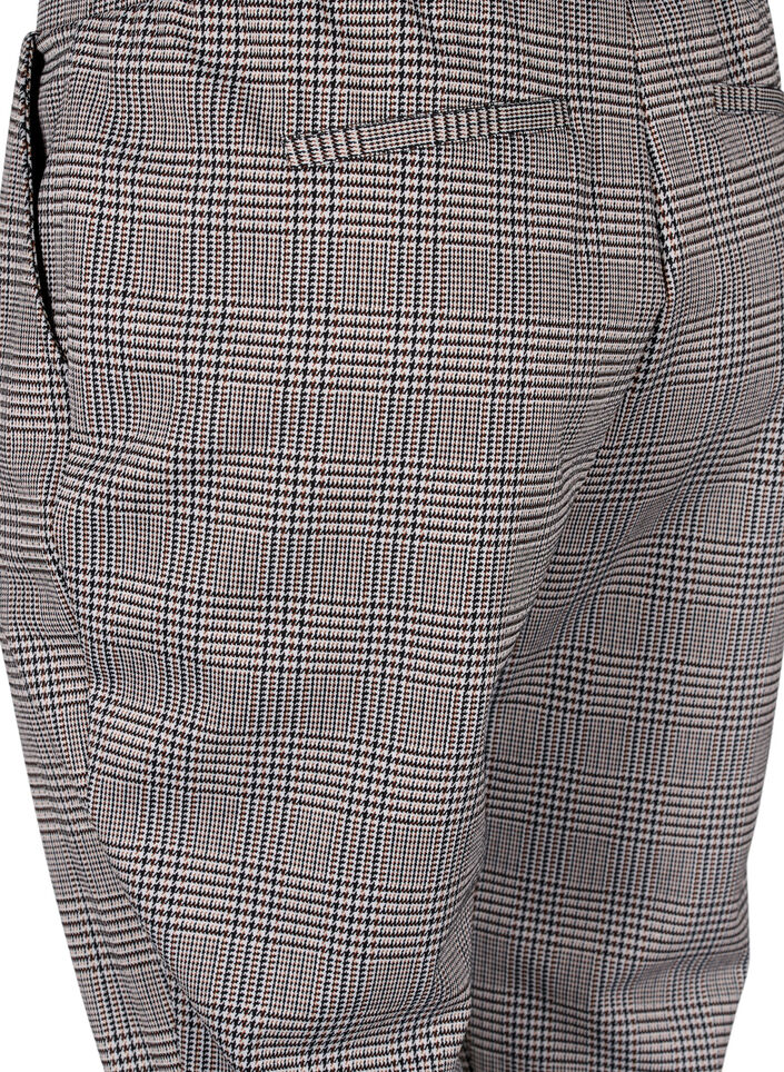 Gekürzte Maddison-Hosen mit kariertem Muster, Beige Brown Check, Packshot image number 3
