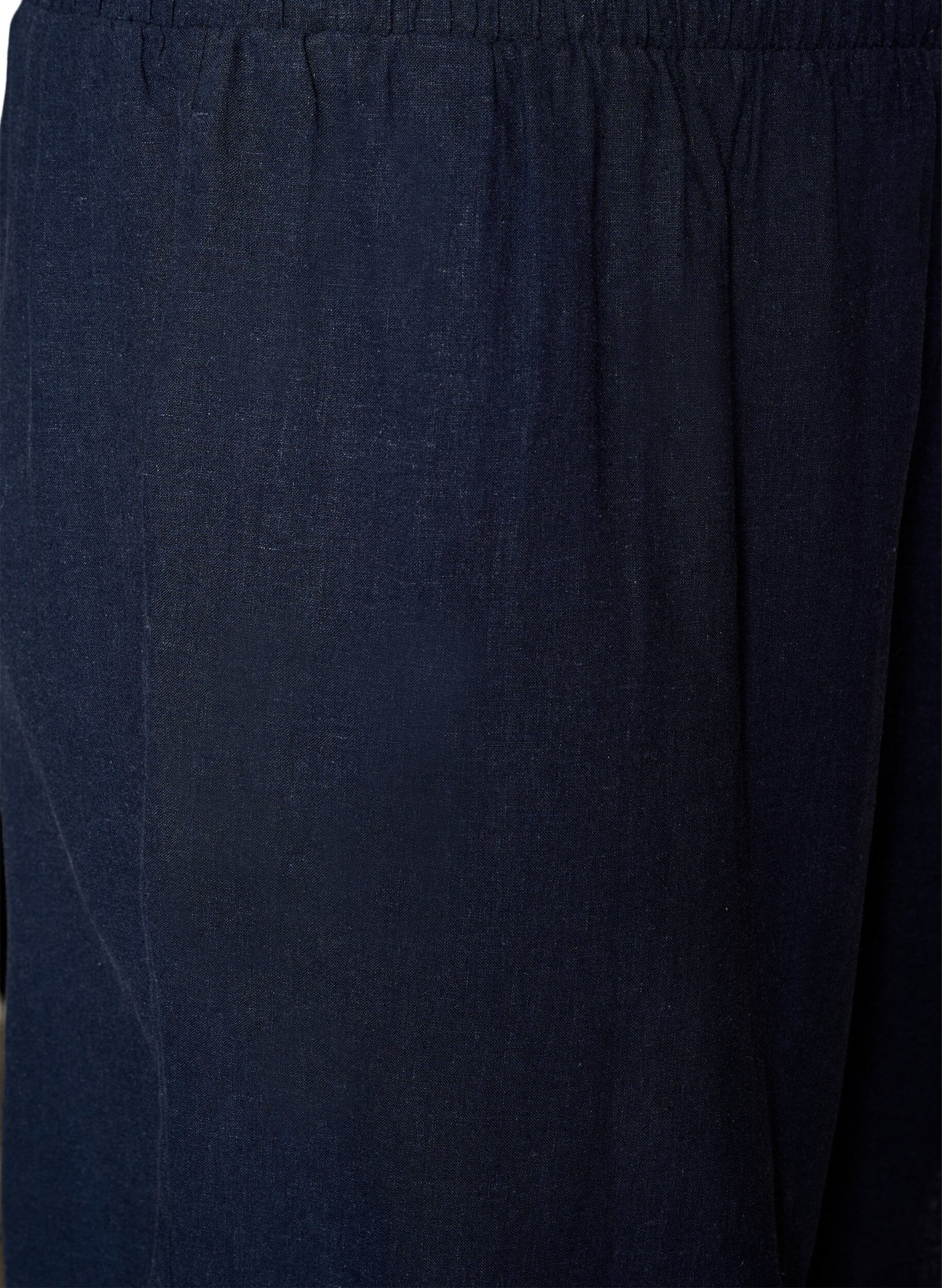 ZizziHoch taillierte Shorts aus Leinen und Viskose, Blau, Packshot image number 2