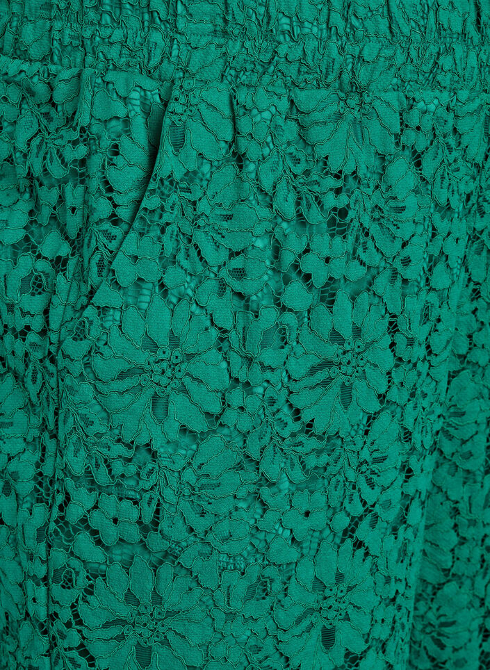 Spitzenhose mit hoher Taille und Taschen, Grün, Packshot image number 2