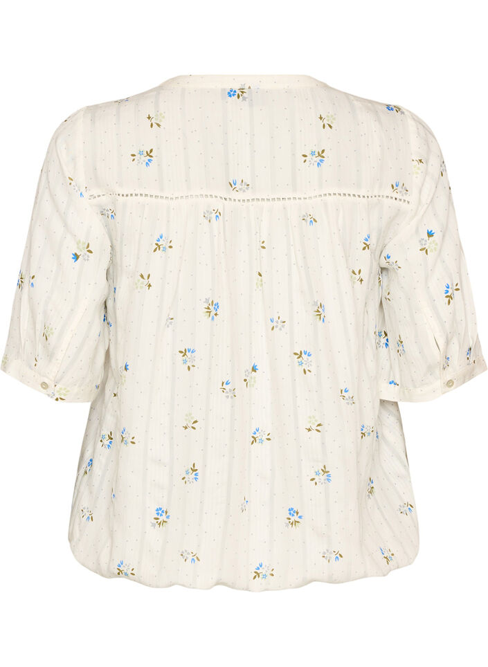 Bluse mit Print und 1/2-&Auml;rmeln, Vanille, Packshot image number 1