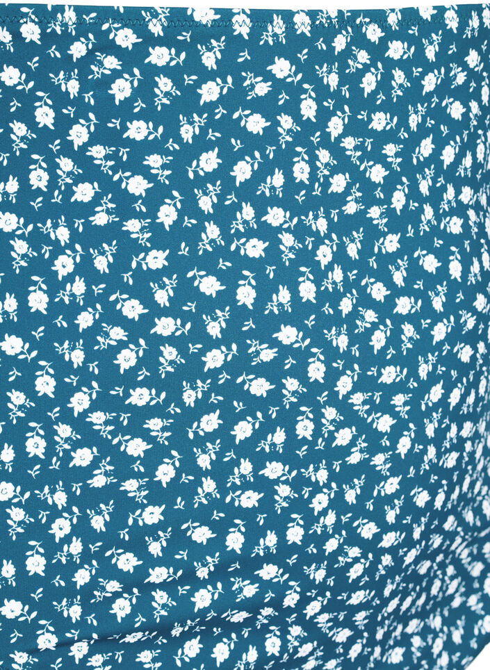 Extra hoch taillierte Bikini-Hose mit Blumenprint, Petrol, Packshot image number 2