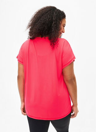Lockeres Trainings-T-Shirt mit V-Ausschnitt, Neon Diva Pink, Model image number 1