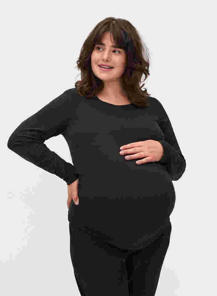 Basics Schwangerschaftsbluse mit langen Ärmeln, Black, Model image number 0