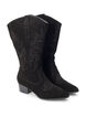 Extra-Weite - Cowboystiefel aus Wildleder, Black, Packshot image number 1