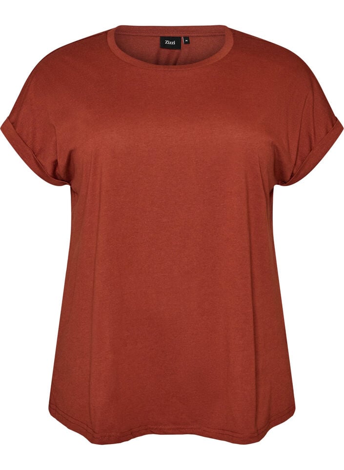 Kurz&auml;rmeliges T-Shirt aus einer Baumwollmischung, Rot, Packshot image number 0