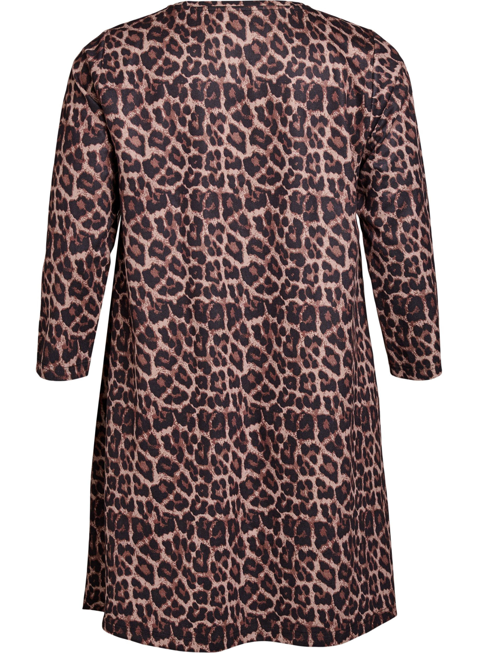 ZizziKurzes A-Linien-Kleid mit 7/8-&Auml;rmeln, Braun, Packshot image number 1