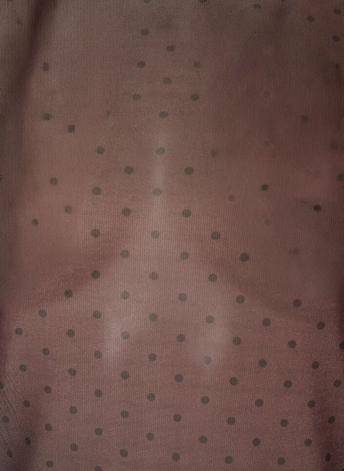 Bluse aus Mesh mit Print, Braun, Packshot image number 2