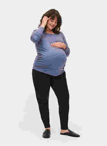 Basic Schwangerschaftsbluse mit langen Ärmeln, Nightshadow Blue, Model image number 2