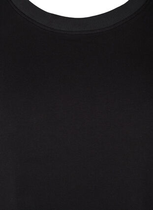 Sweatshirtkleid mit kurzen Ärmeln und Schlitzen, Black, Packshot image number 2