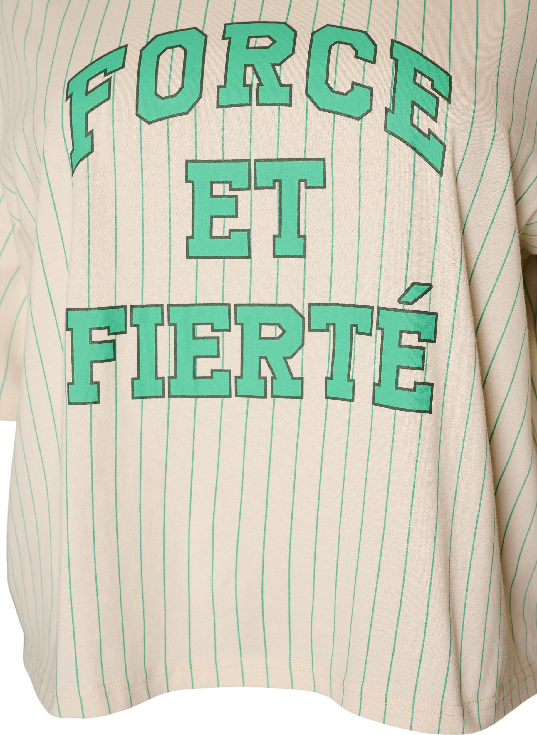 ZizziBoxy T-Shirt mit Streifen und Statement-Print, Vanille, Packshot image number 2