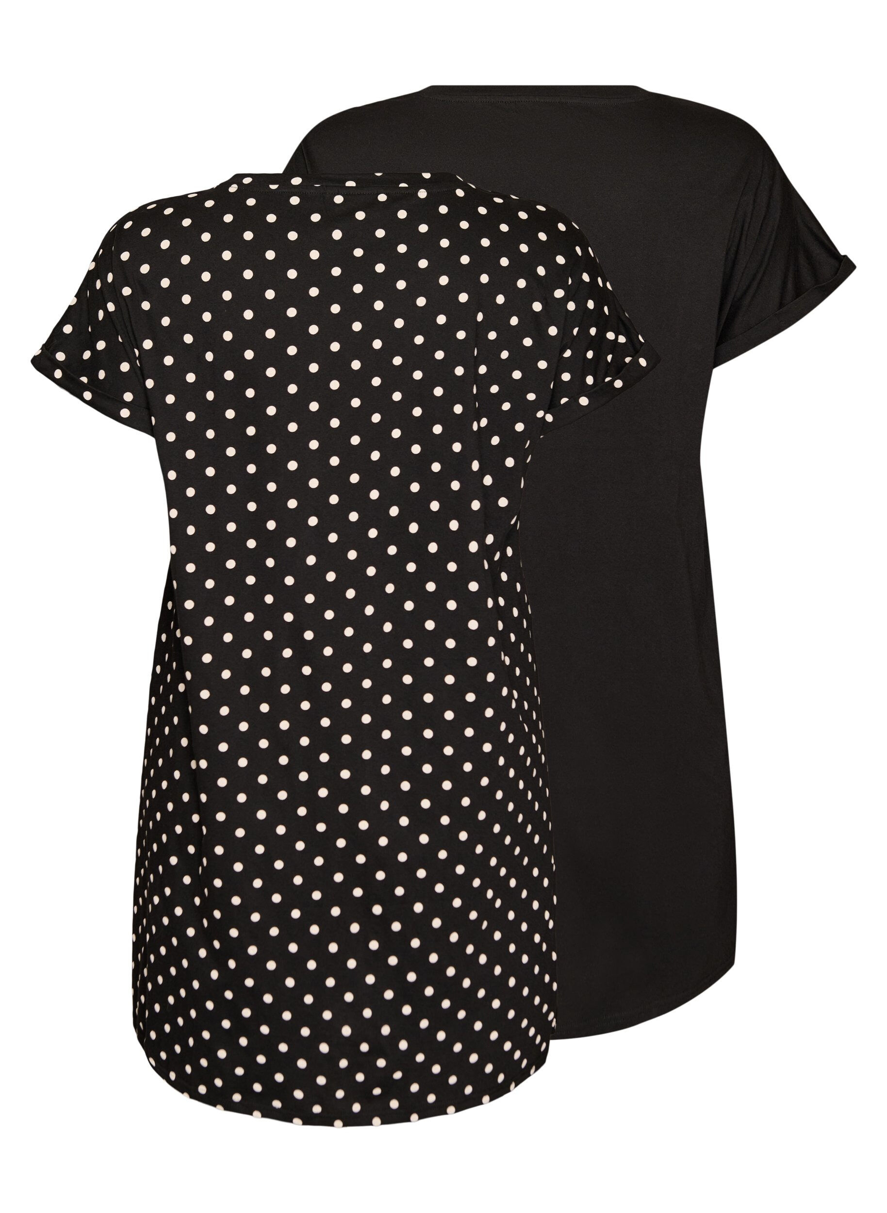 Zizzi2er-Pack T-Shirt-Kleid mit kurzen &Auml;rmeln, Schwarz, Packshot image number 1