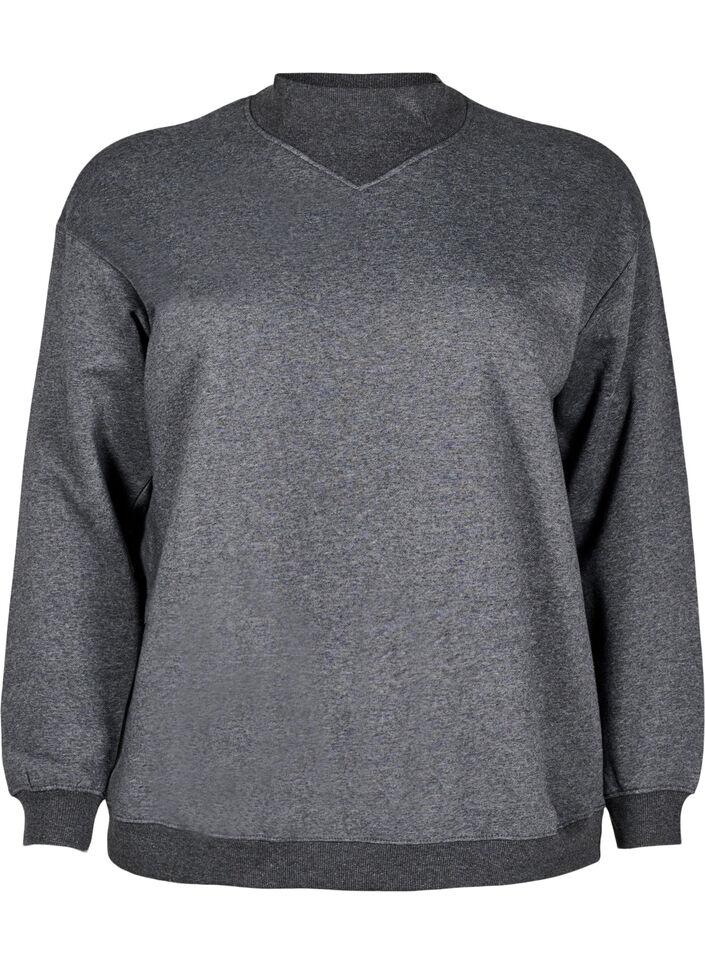 Sweatshirt mit hohem Kragen und langen Ärmeln, Grau, Packshot image number 0