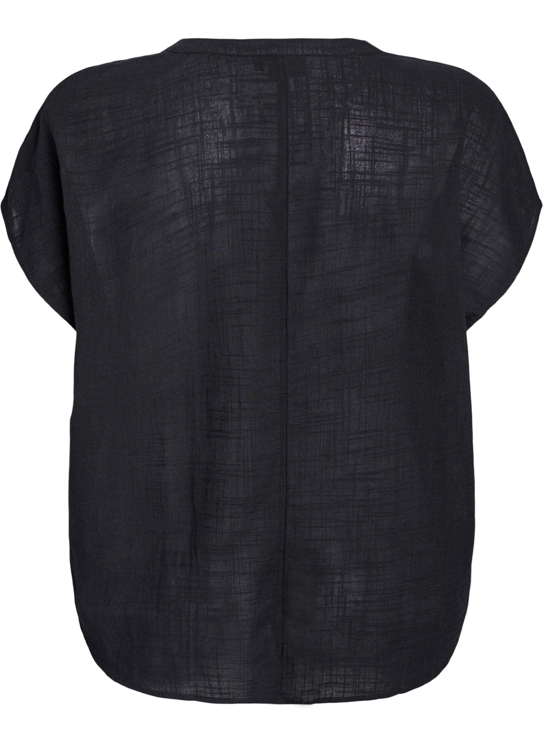 ZizziLockere Bluse mit angeschnittenen &Auml;rmeln, Schwarz, Packshot image number 1