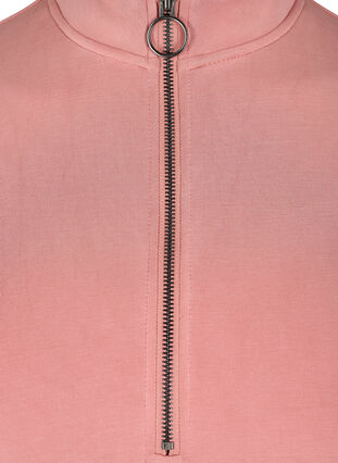 Sweat-Tunika mit erhöhtem Kragen und Reißverschluss-Detail, Brick Dust, Packshot image number 2