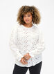  Langärmlige Bluse mit Lochmuster, Bright White, Model image number 0