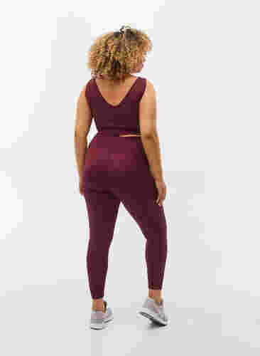 Unifarbene Fitness-Leggings, Fig, Model image number 1