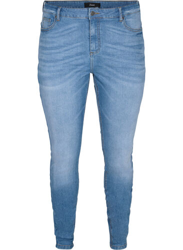Emily Jeans mit Slim Fit und normaler Taillenhöhe, Blue denim, Packshot image number 0