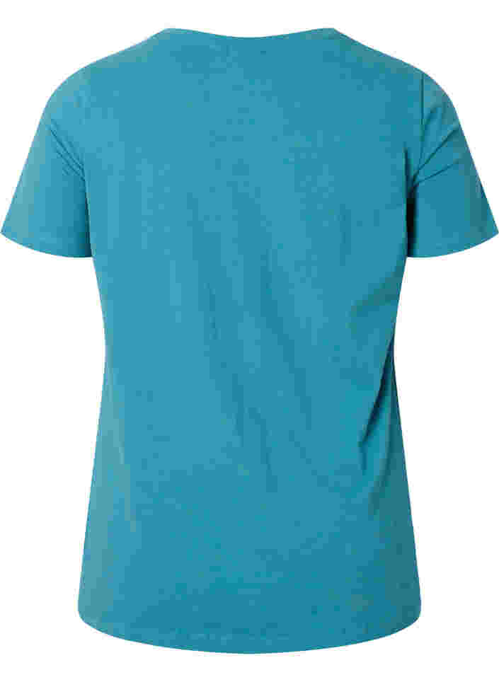 Einfarbiges basic T-Shirt aus Baumwolle, Brittany Blue, Packshot image number 1