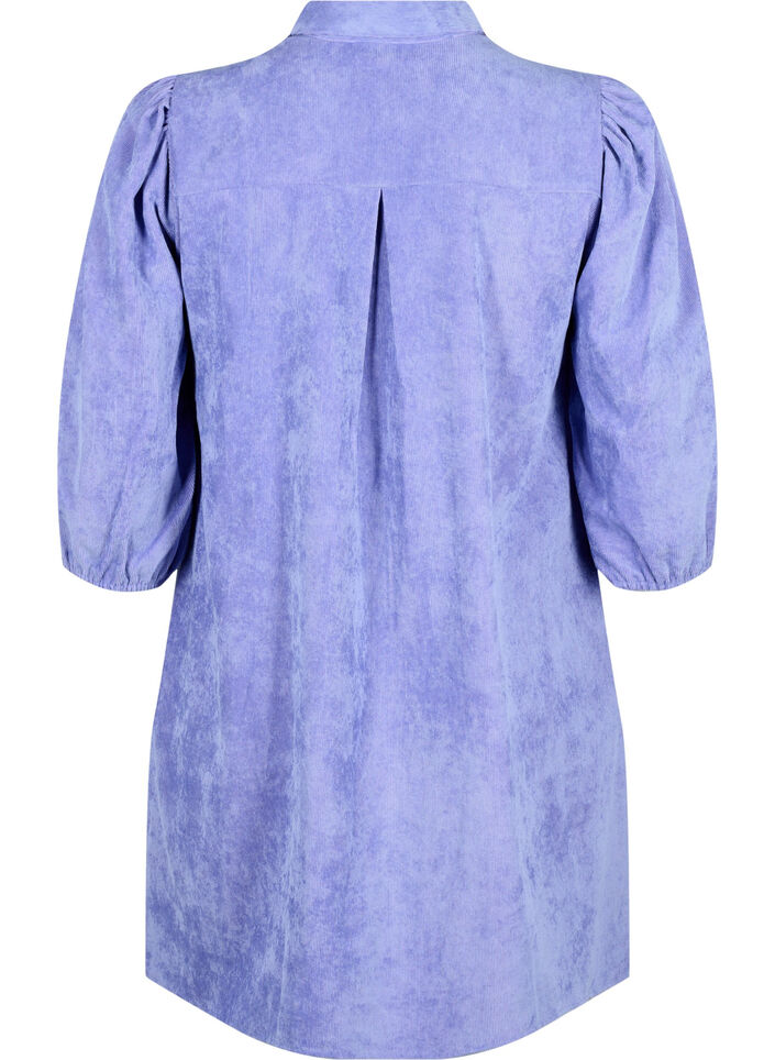 Kordkleid mit 3/4 Ärmeln und Knöpfen, Lavender Violet, Packshot image number 1