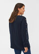 Langarm Bluse mit Knopfdetails, Night Sky, Model image number 0