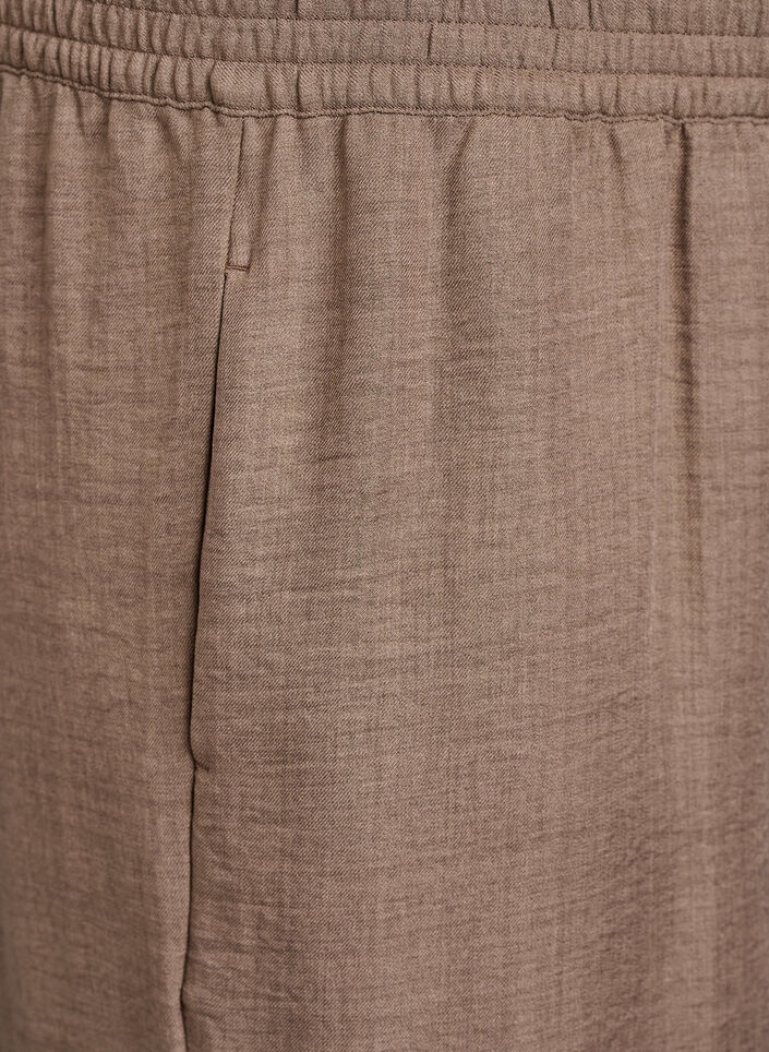 Lockere Hose mit elastischem Bund und Taschen, Braun, Packshot image number 2