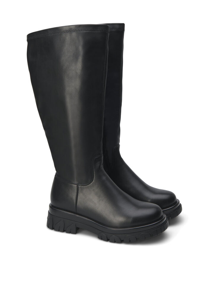 Stiefel mit langem Schaft, Schwarz, Packshot image number 1