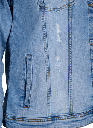 Kurze Denim-Jacke aus Baumwolle, Light blue denim, Packshot image number 3