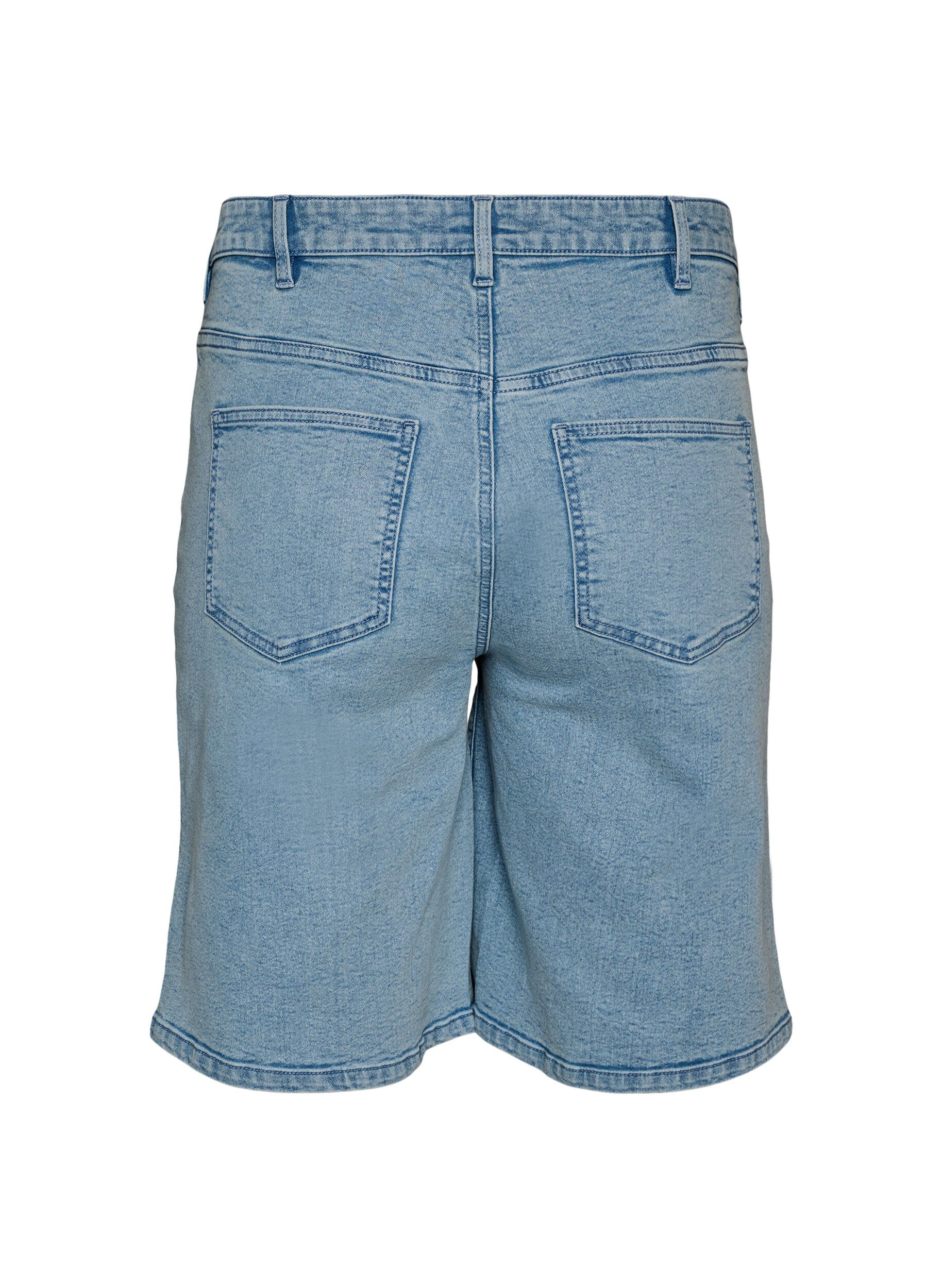 ZizziLocker sitzende Jeansshorts mit hoher Taille, Blau, Packshot image number 1