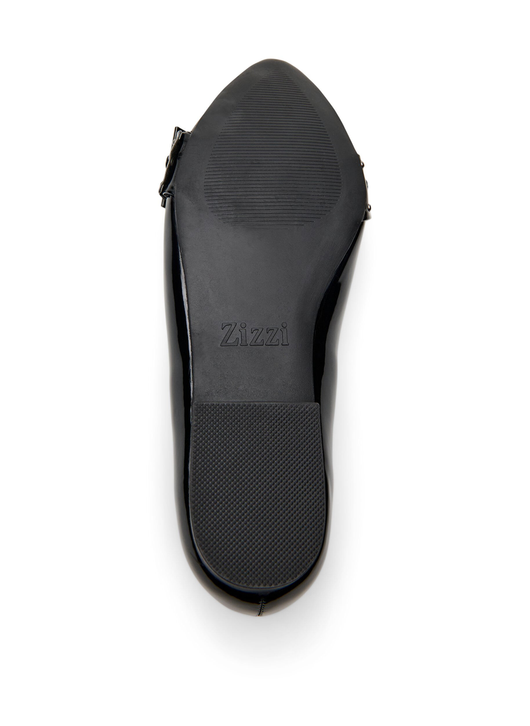 ZizziExtra-Weite - Ballerina mit Riemen und Nieten, Schwarz, Packshot image number 4