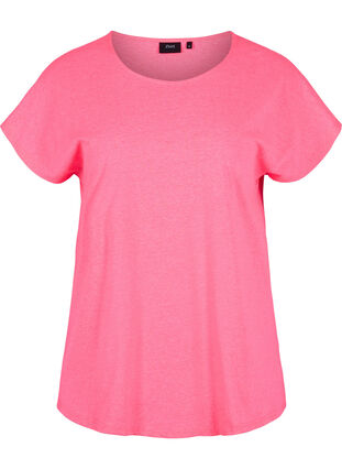 Neonfarbenes T-Shirt aus Baumwolle, Neon Pink, Packshot image number 0