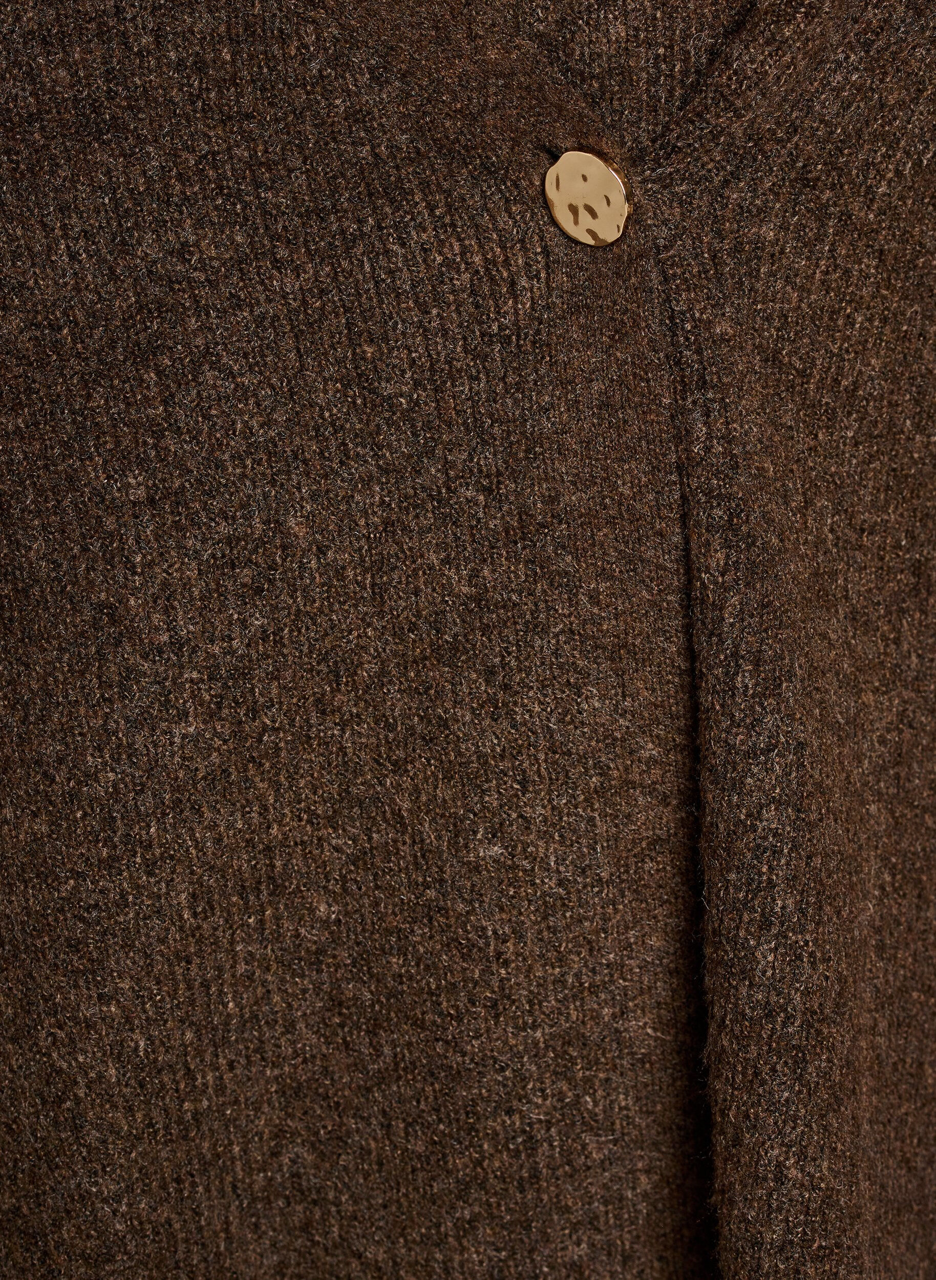 ZizziStrickjacke mit asymmetrischem Verschluss, Braun, Packshot image number 2