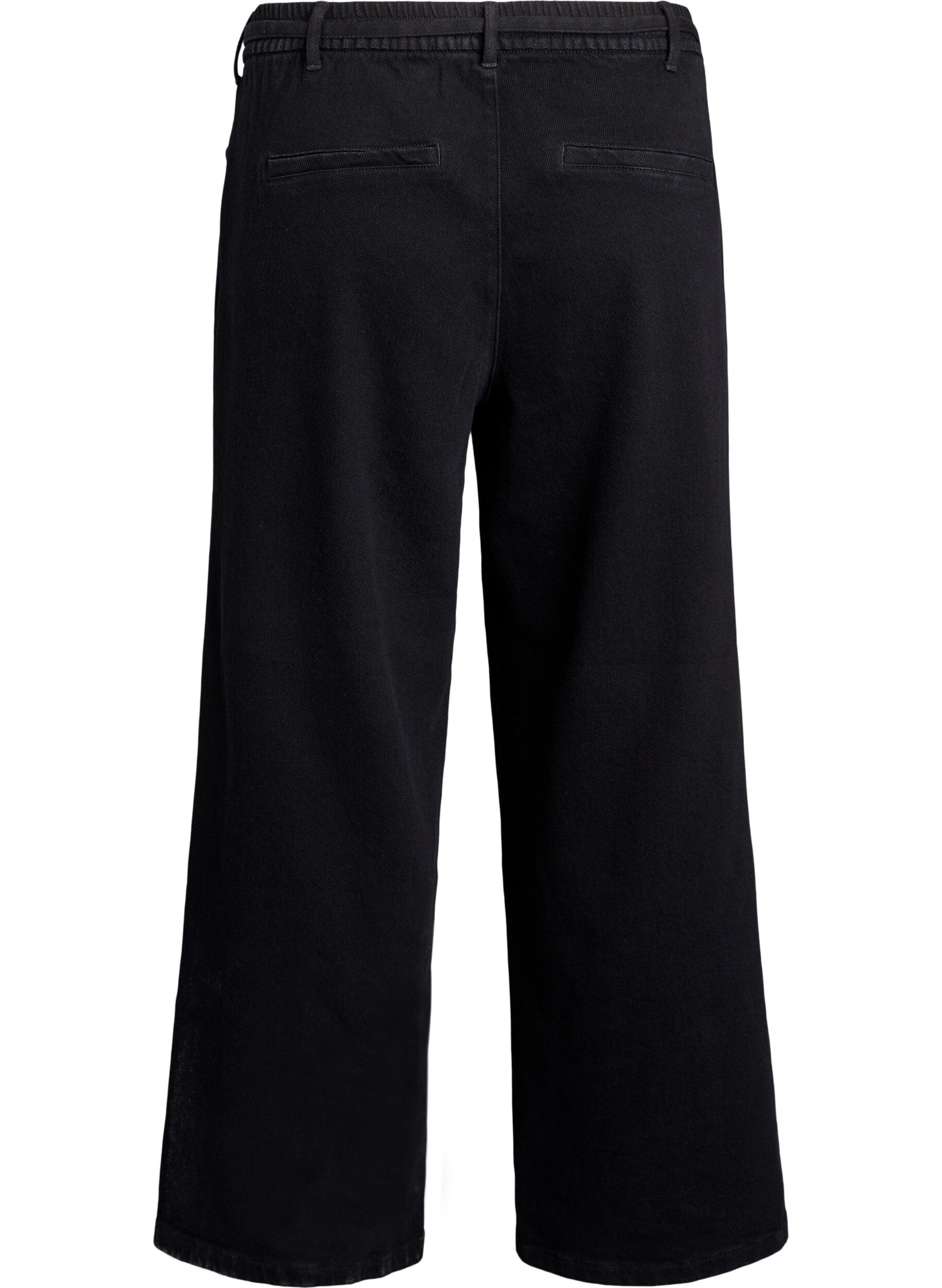 ZizziJeans mit lockerer Passform, elastischem Bund und Tunnelzug, Schwarz, Packshot image number 1