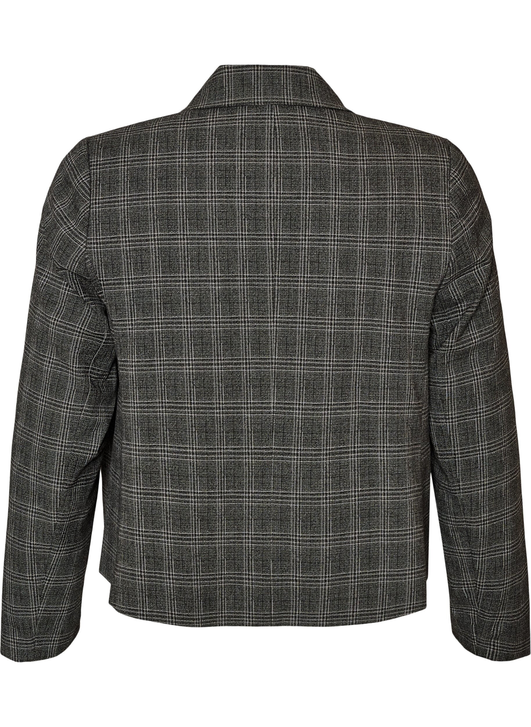 ZizziKurzer Blazer mit Karomuster, Grau, Packshot image number 1